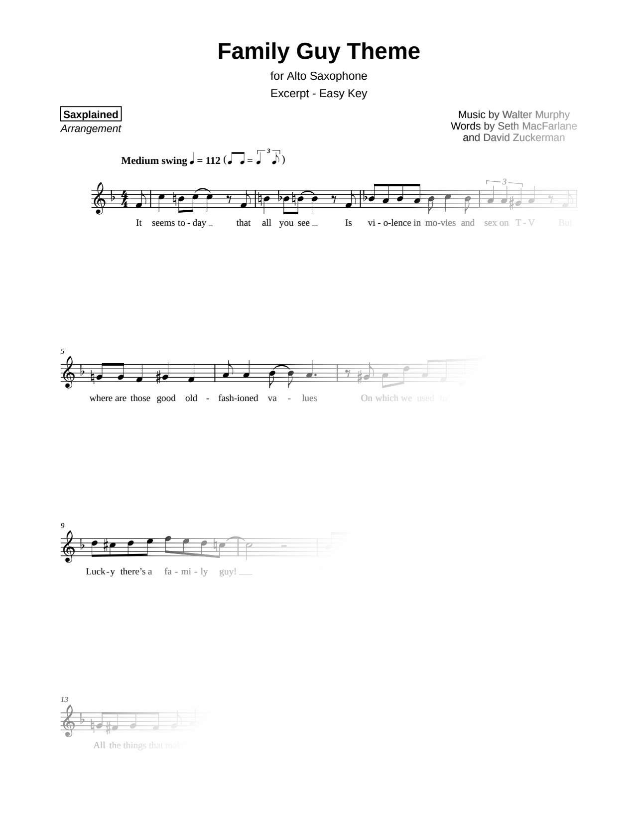 Family Guy Theme [excerpt - easy]