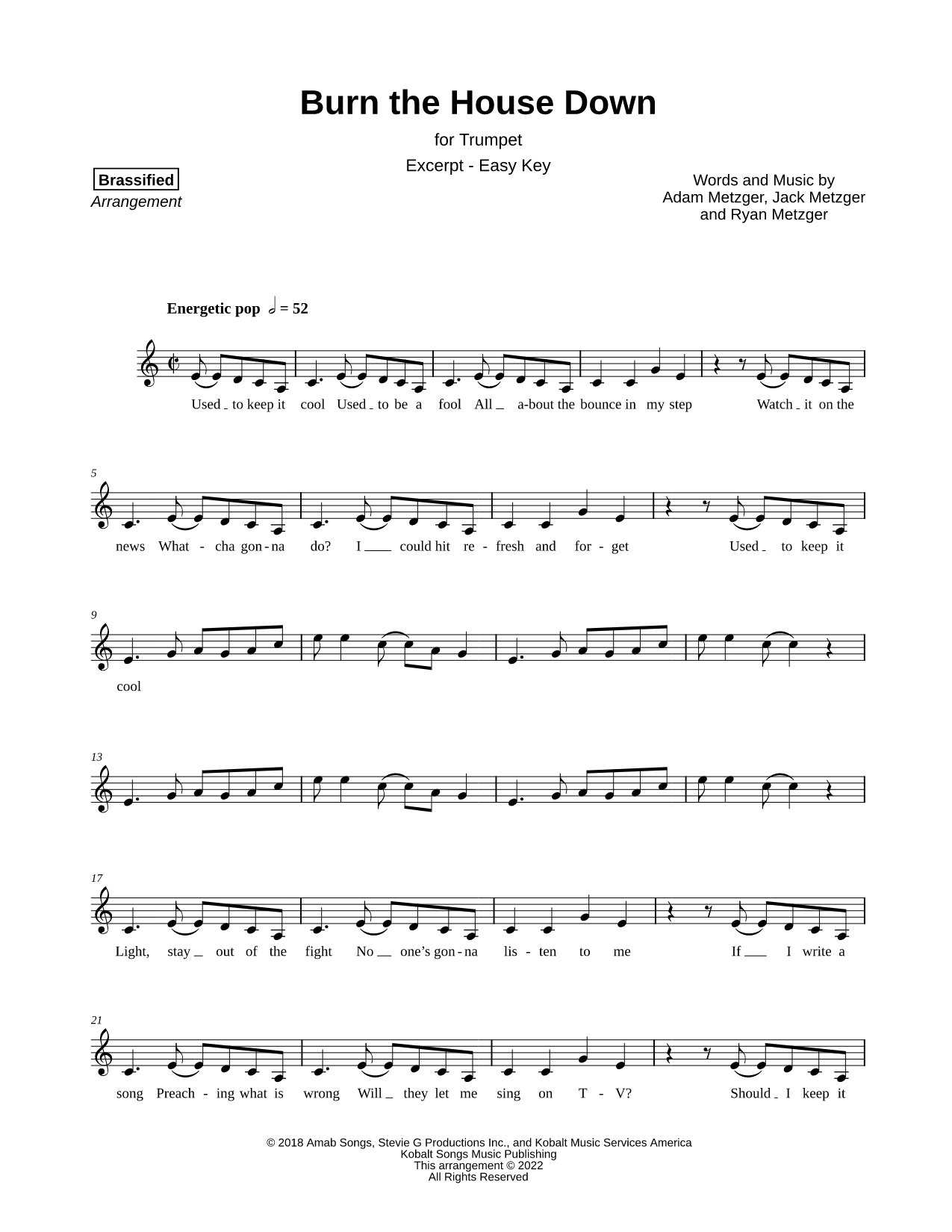 Burn the House Down [excerpt - easy]