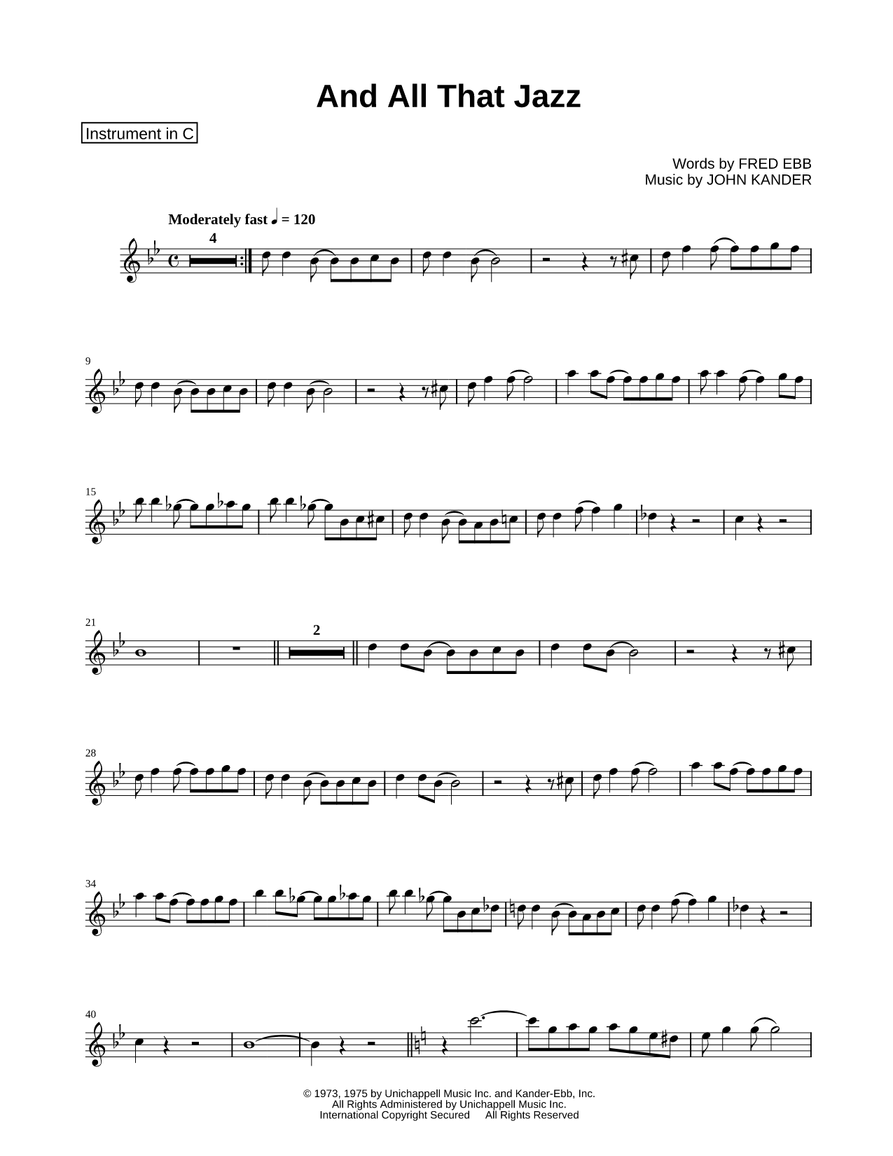 And All That Jazz - C Instrument