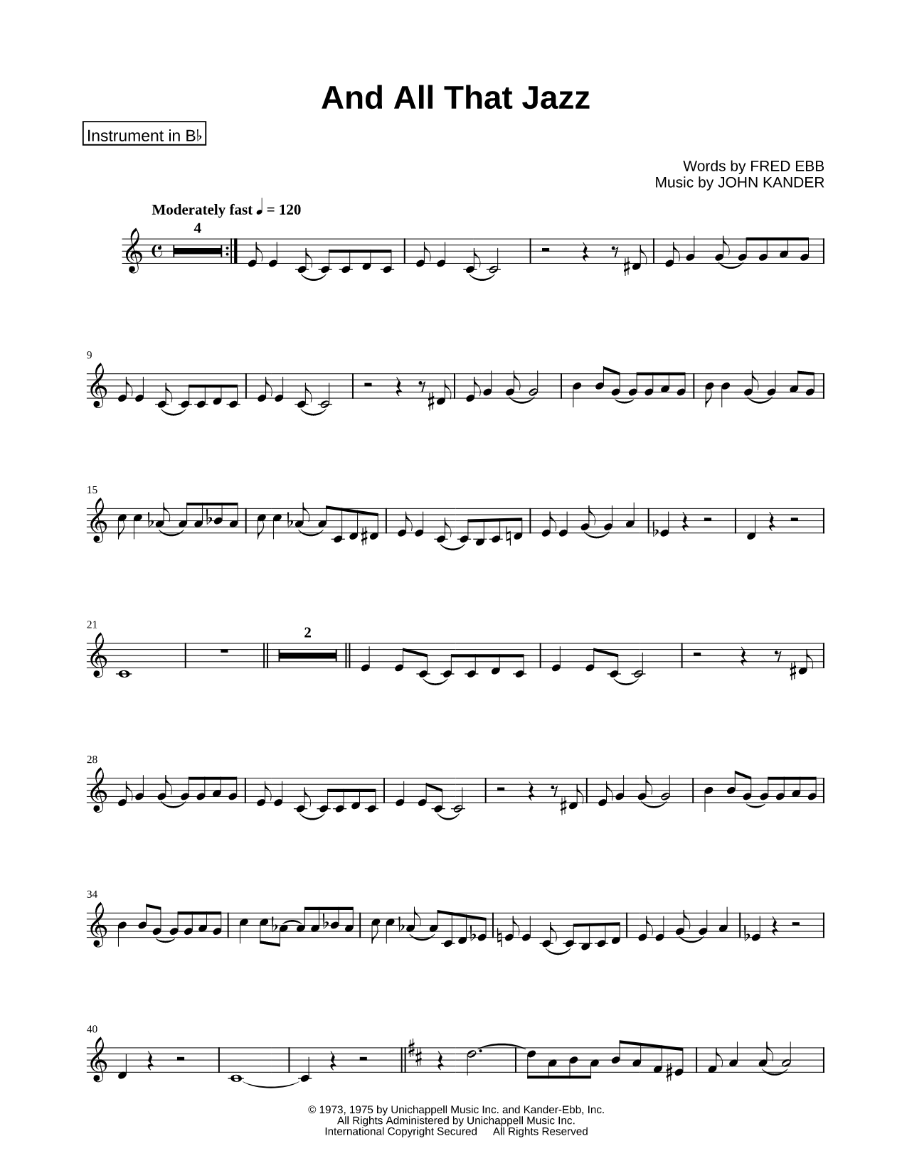 And All That Jazz - Bb Instrument