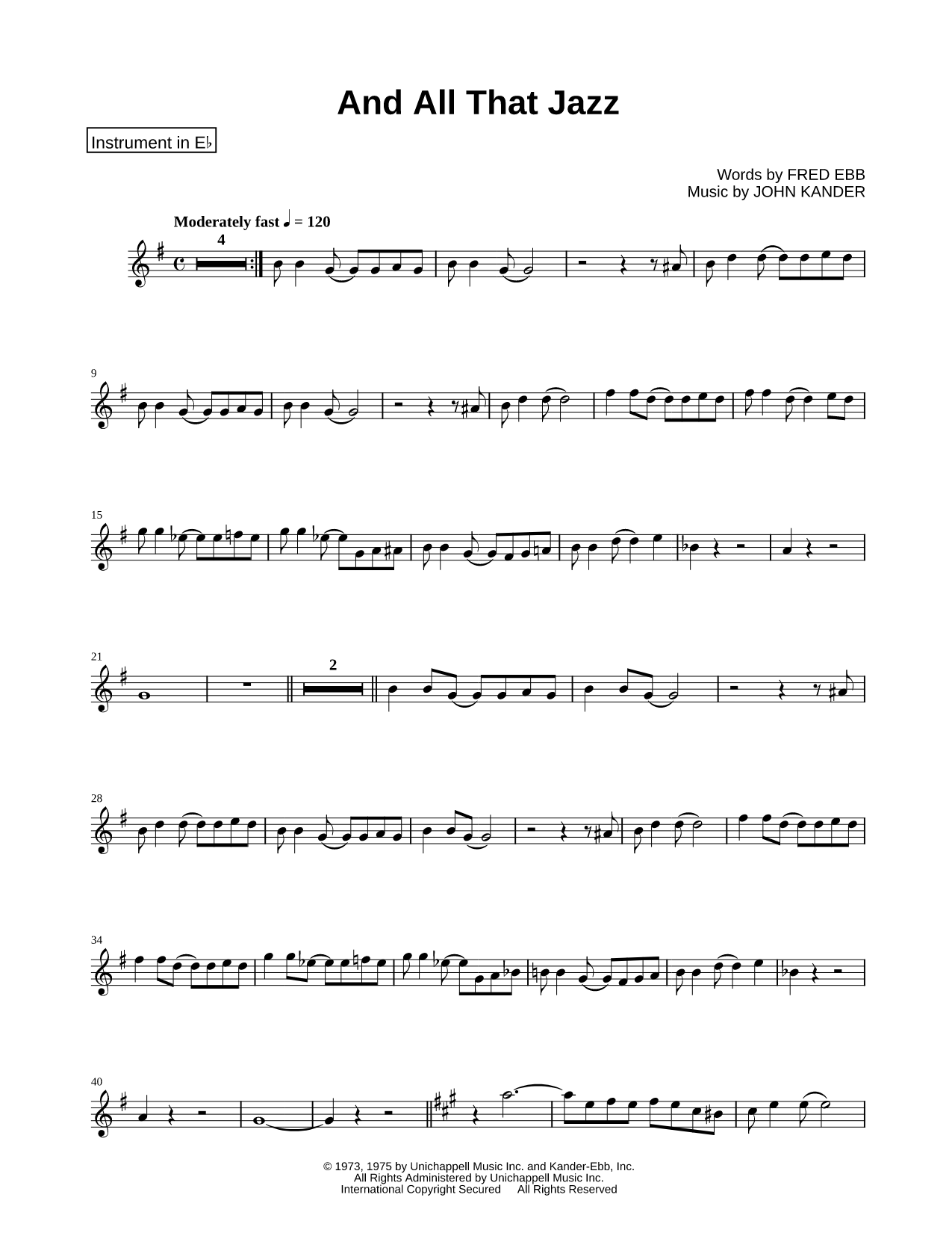 And All That Jazz - Eb Instrument