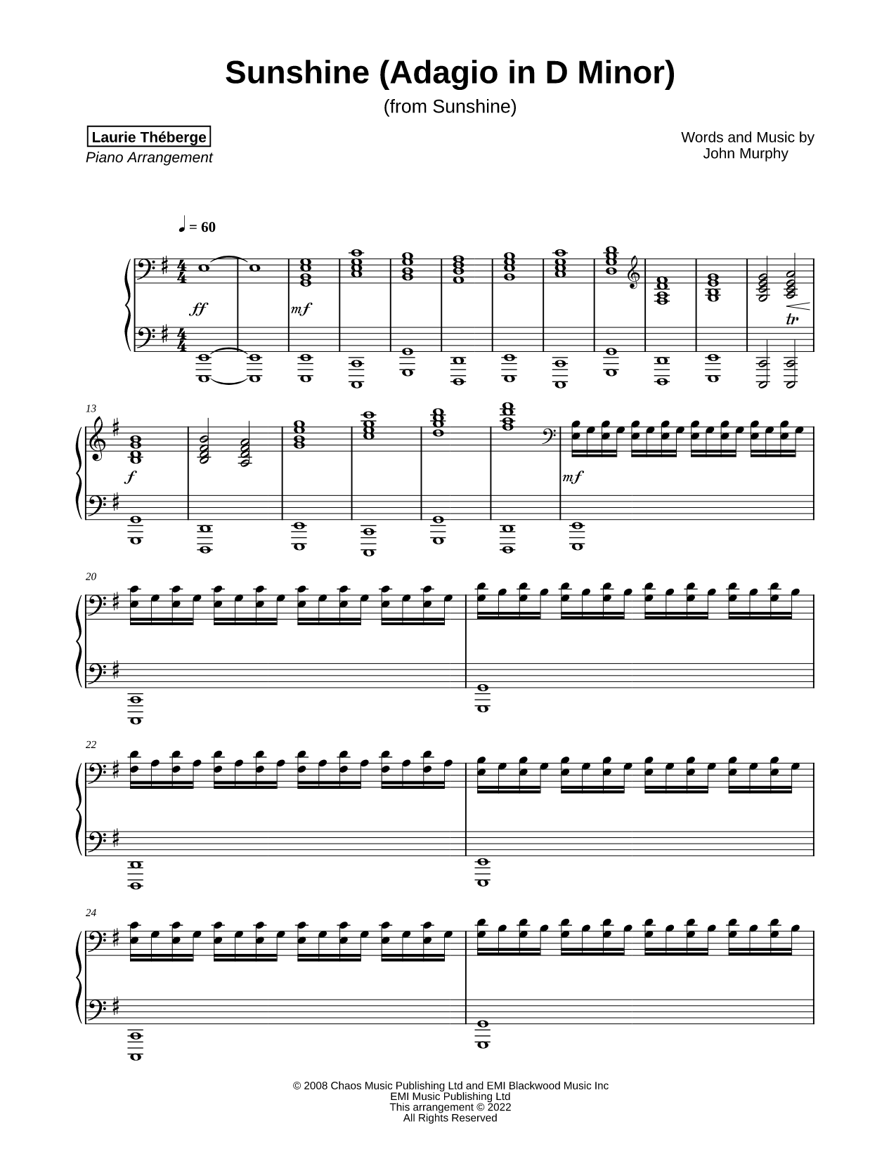 Sunshine (Adagio in D Minor)