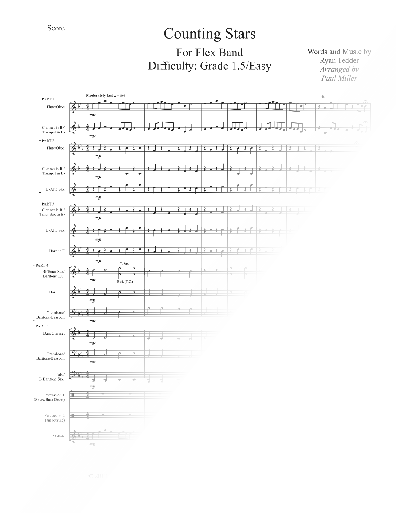 Counting Stars - Flex Band (Grade 1.5 / Easy)