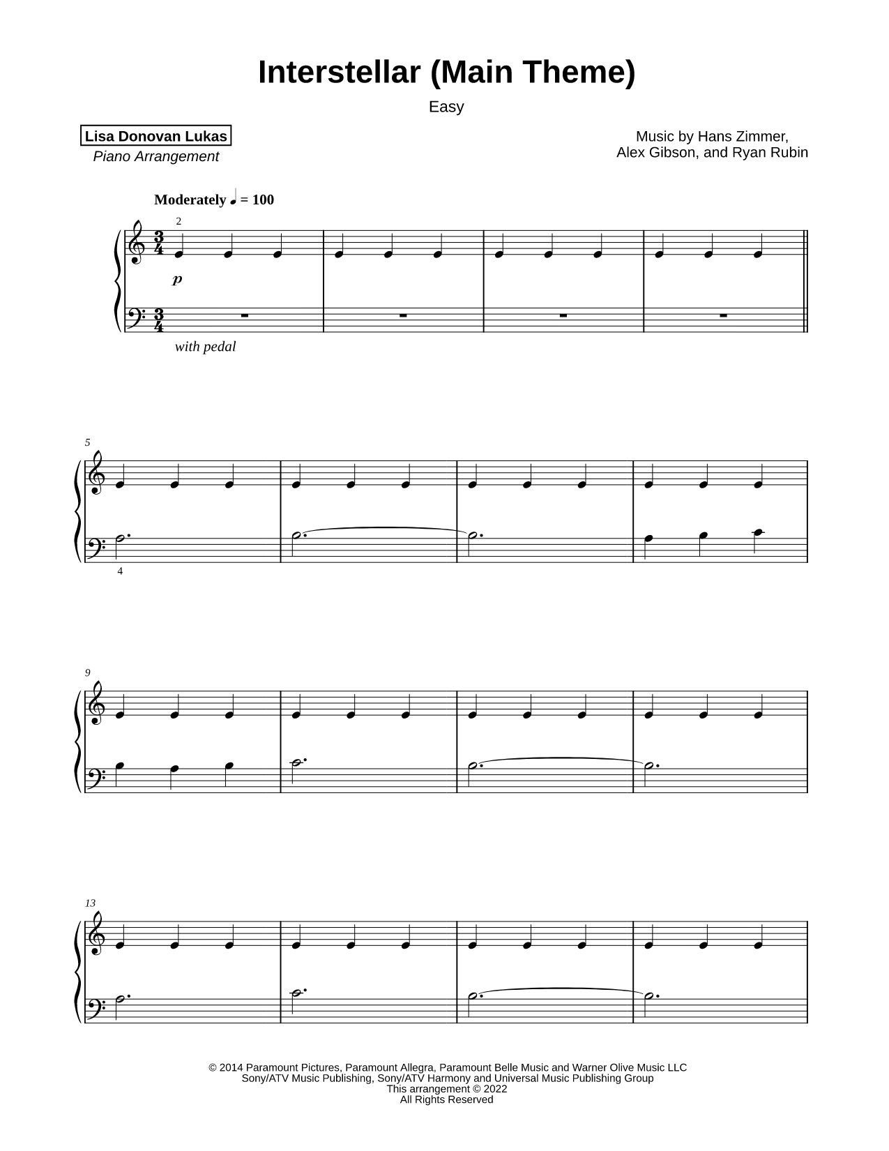 Interstellar (Main Theme) [easy]
