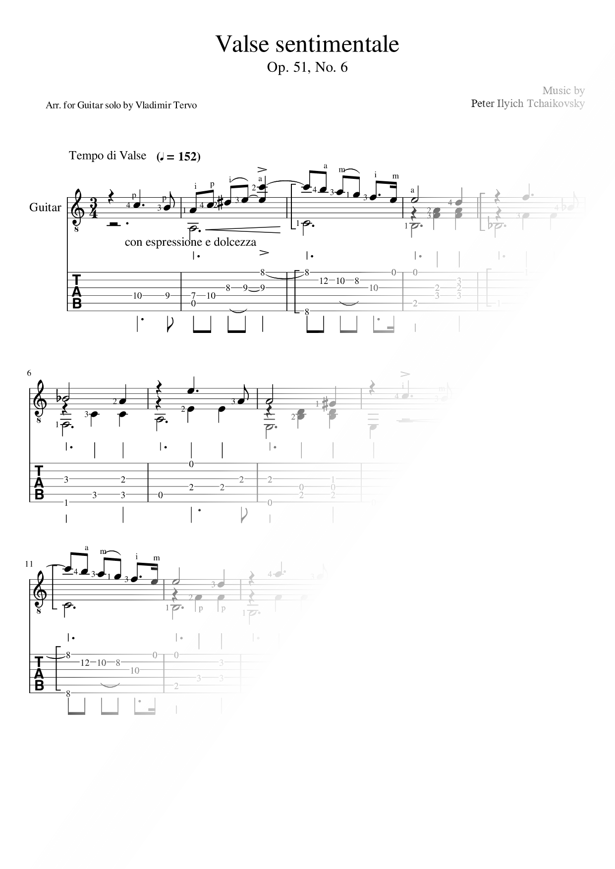 Valse Sentimentale, Op. 51, No. 6