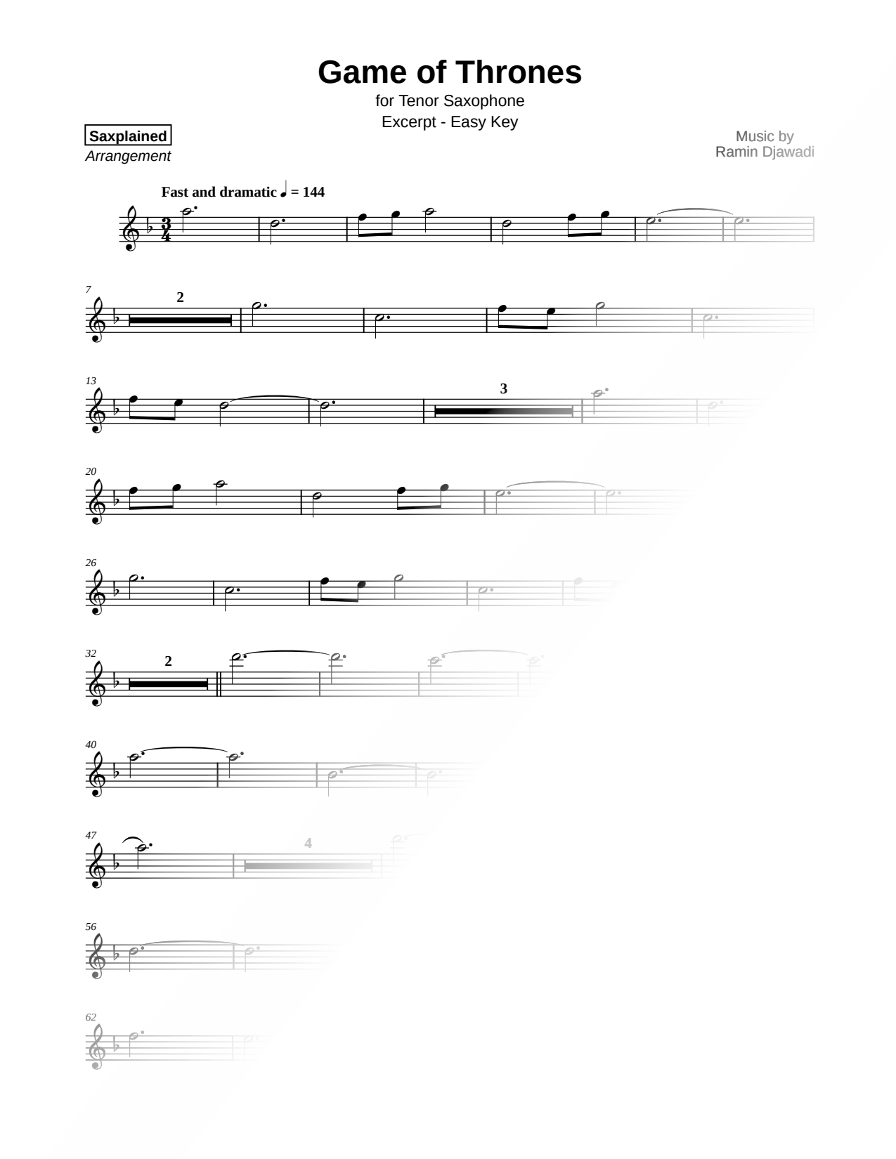 Game of Thrones (Main Theme) [excerpt - easy]