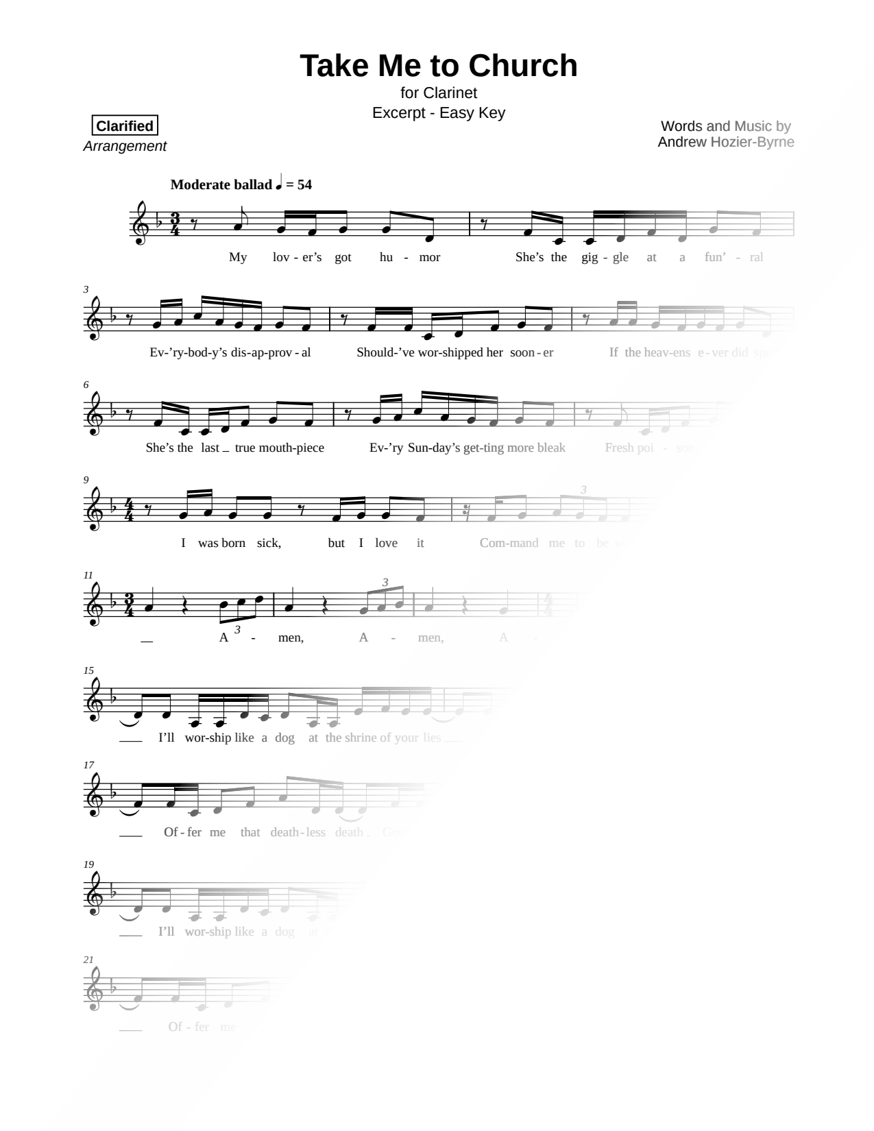 Take Me to Church [excerpt - easy]