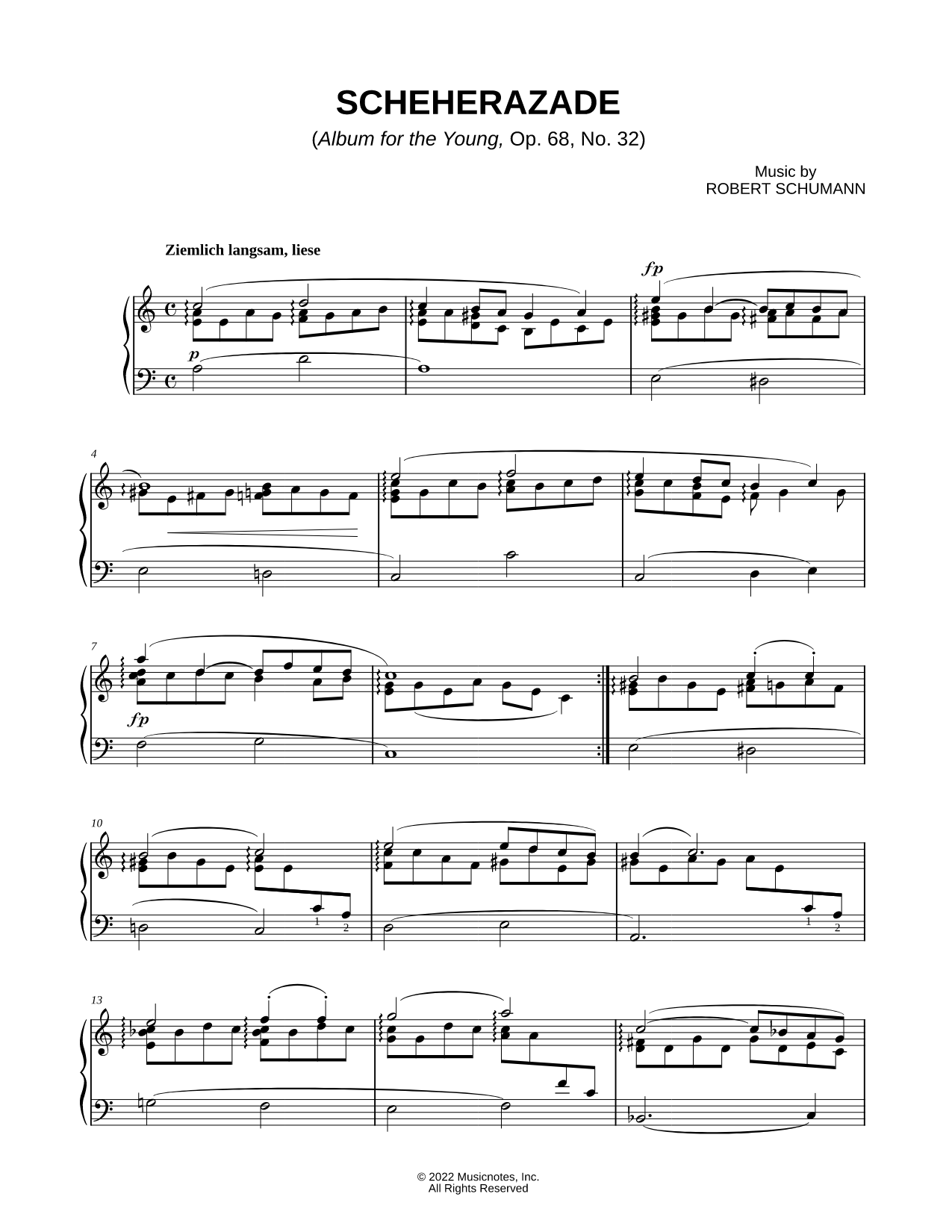 Album for the Young, Op. 68, No. 32: Scheherazade