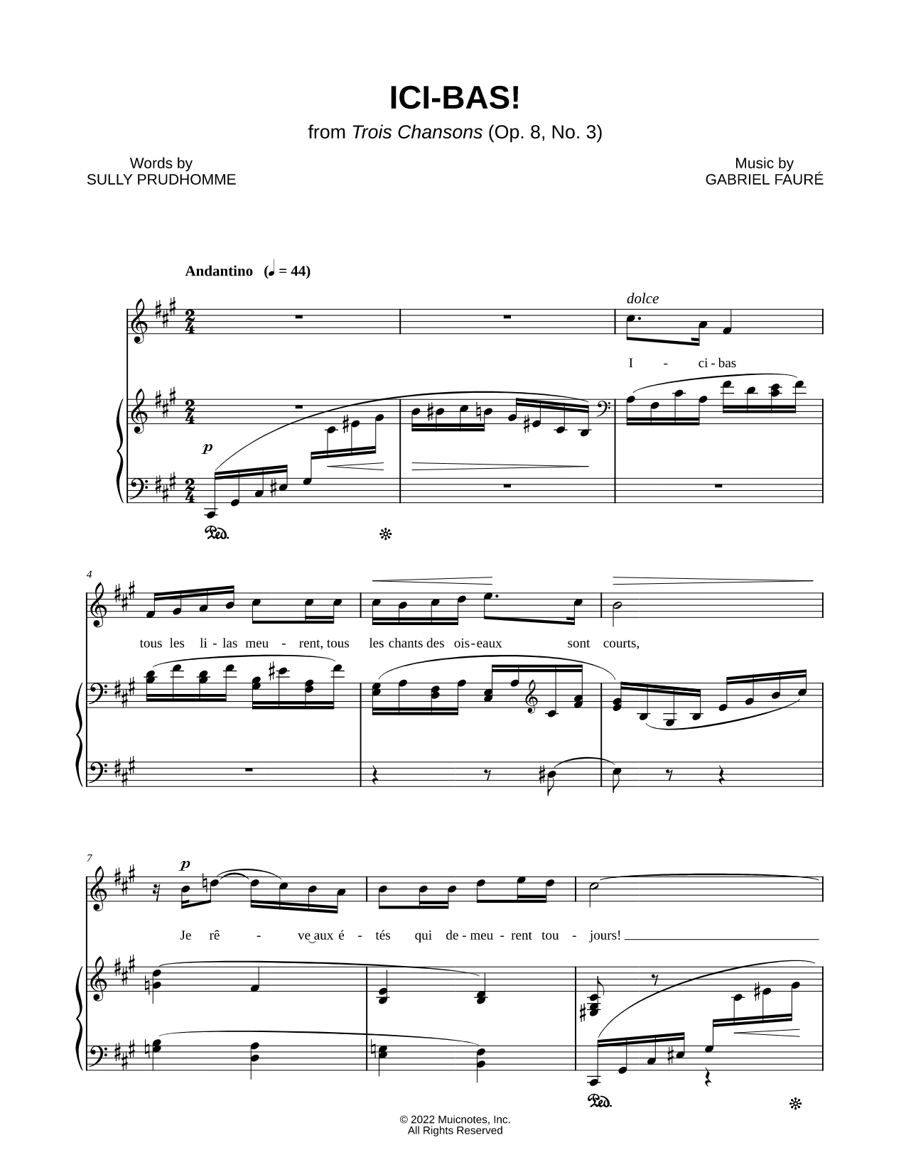 Twenty Melodies: No. 19, Ici-Bas!