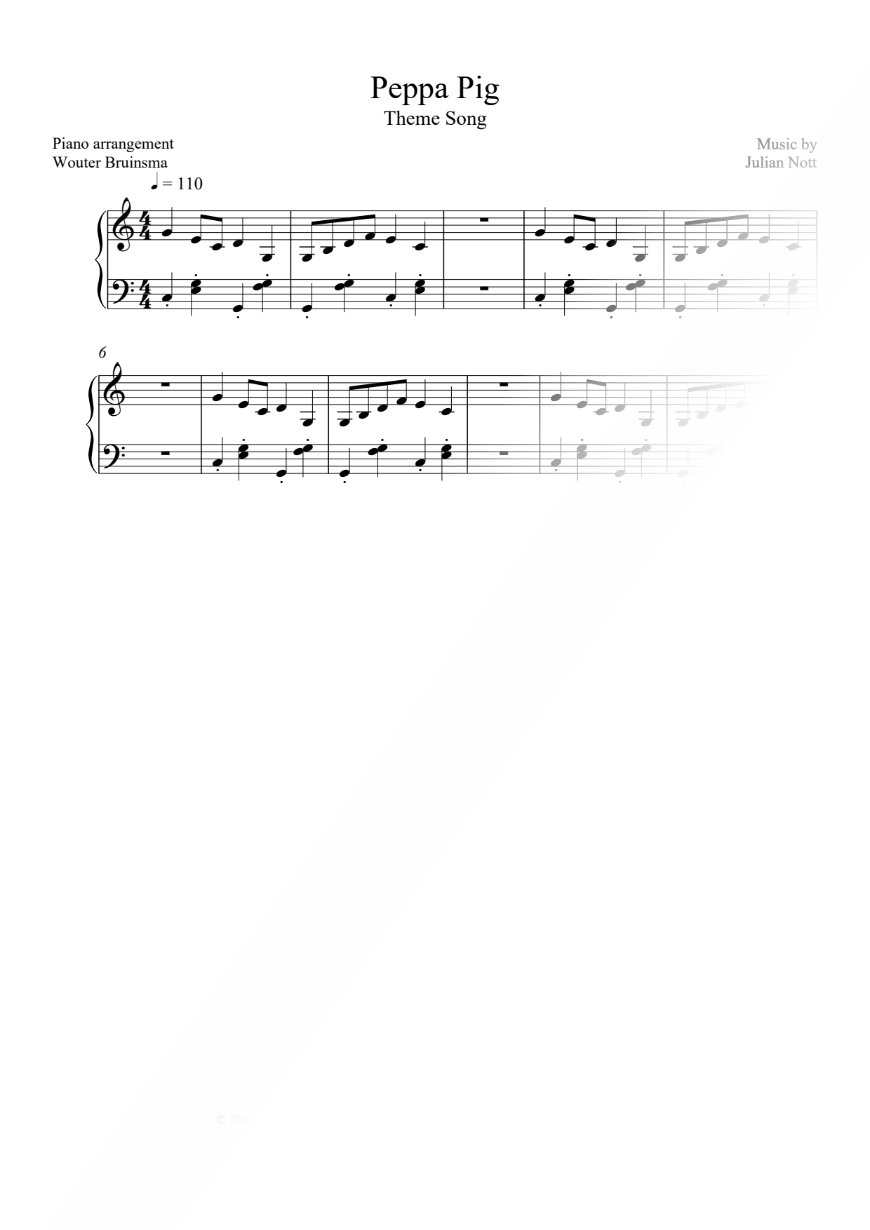 Peppa Pig Theme Song [2 hands]