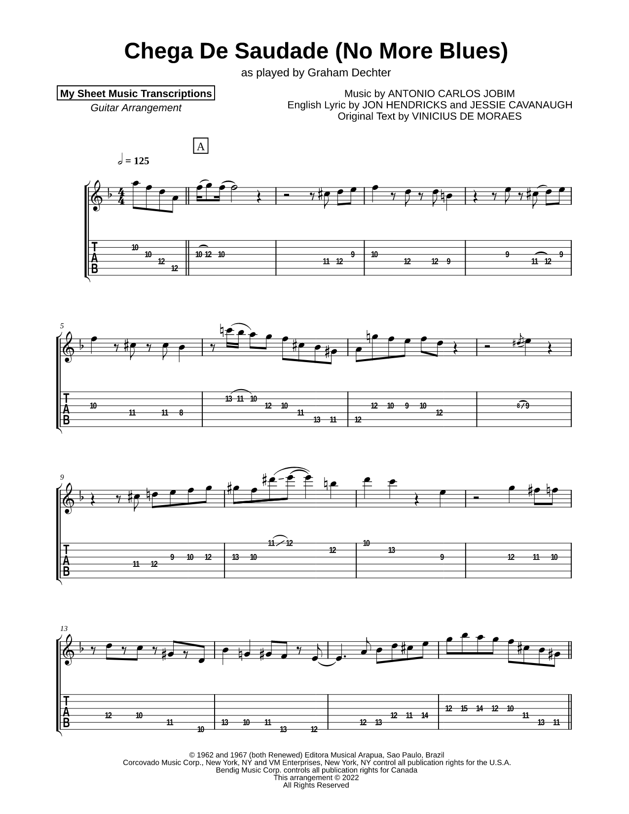 Chega de Saudade (Graham Dechter)