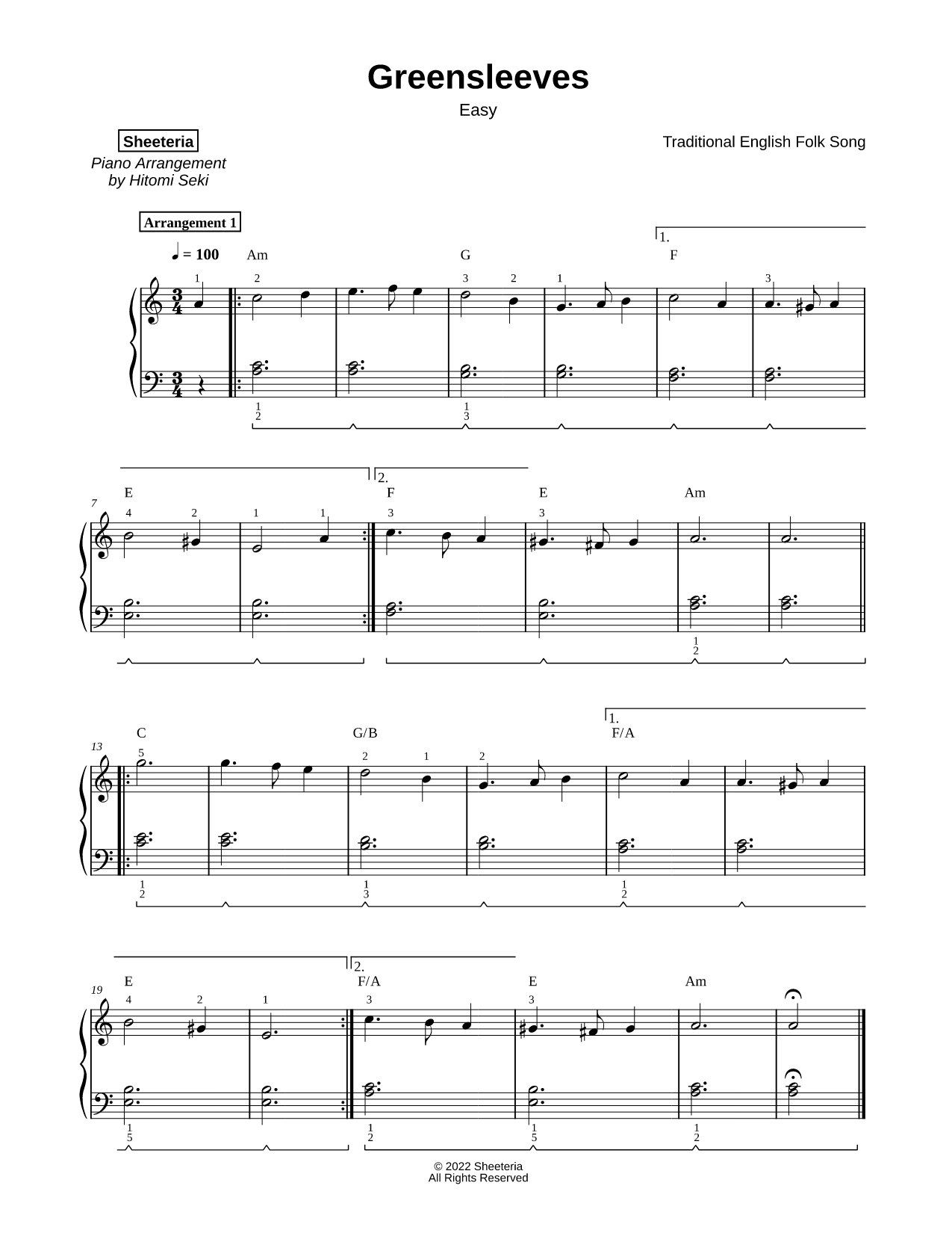 Greensleeves [easy]