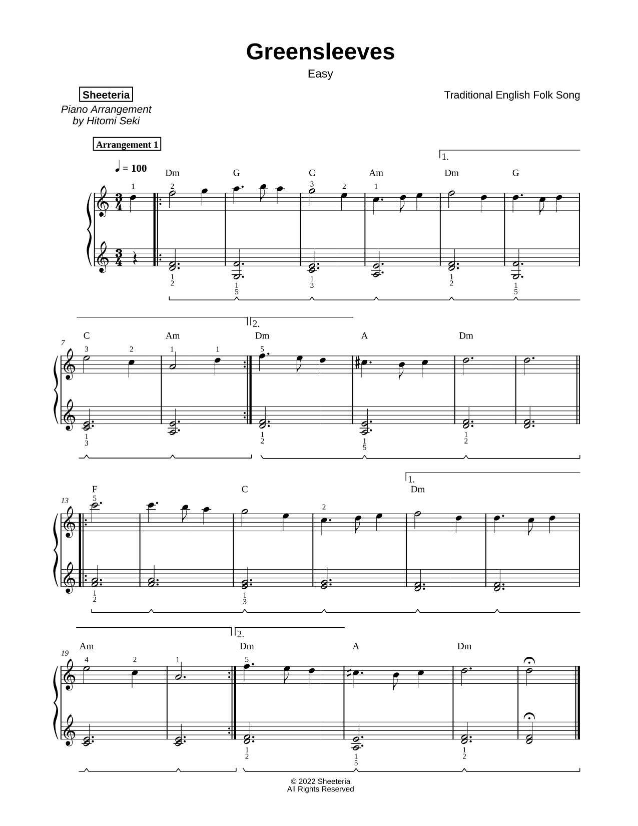 Greensleeves [easy]