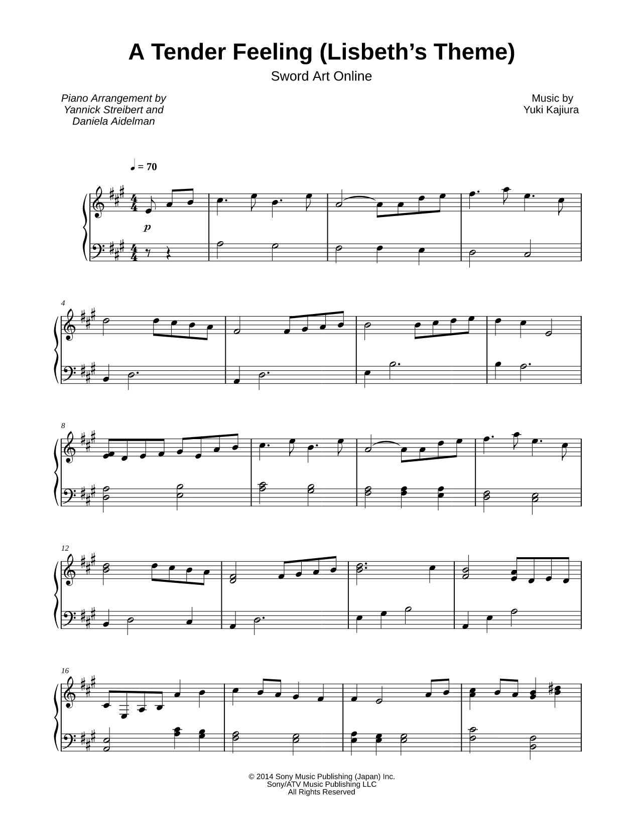 A Tender Feeling (Lisbeth's Theme) [easy]