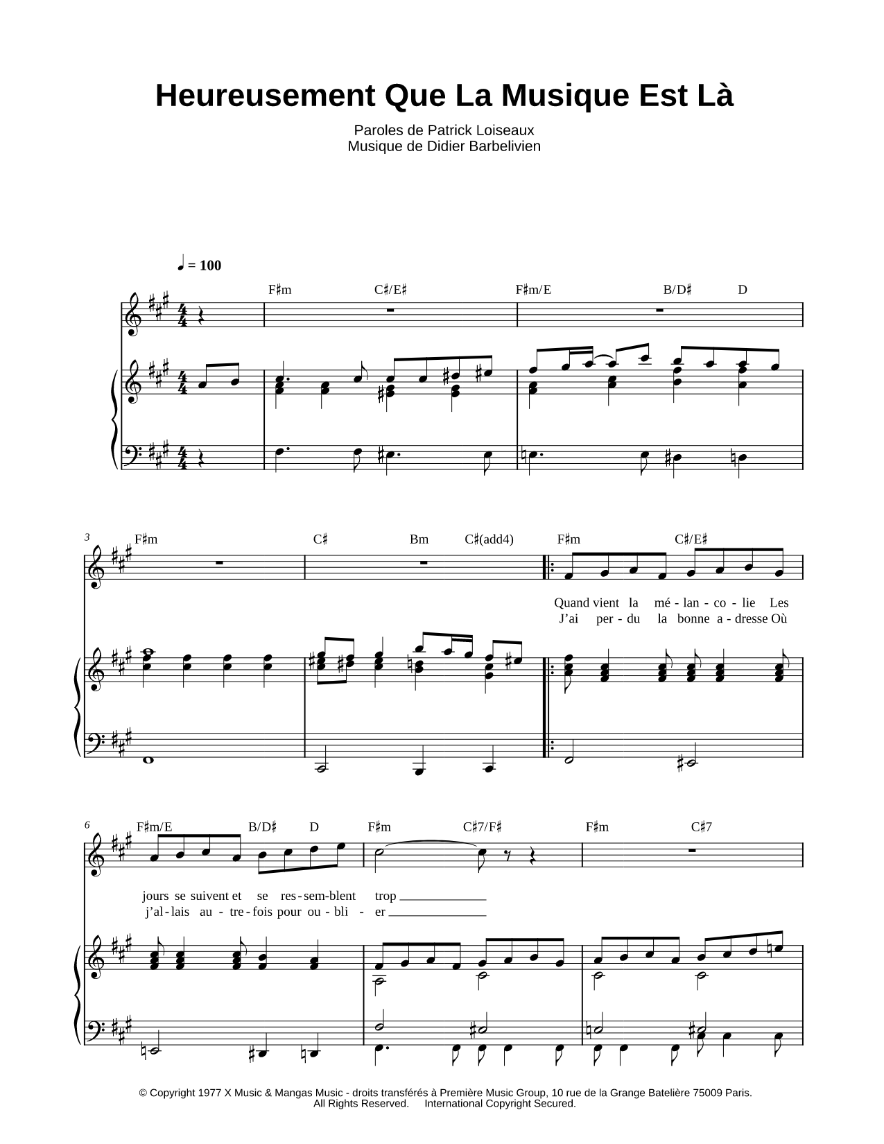 Heureusement que la musique est la