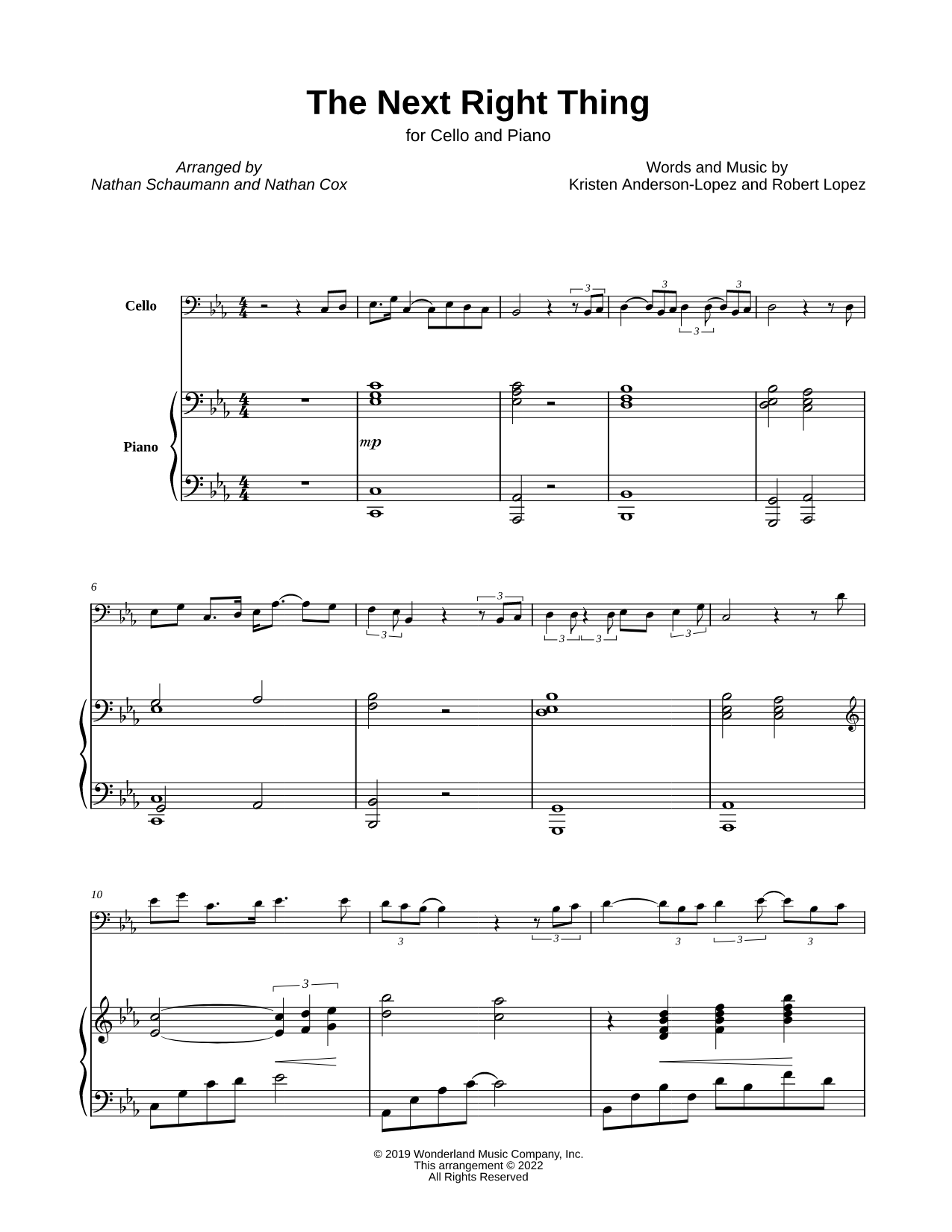 The Next Right Thing - Cello & Piano