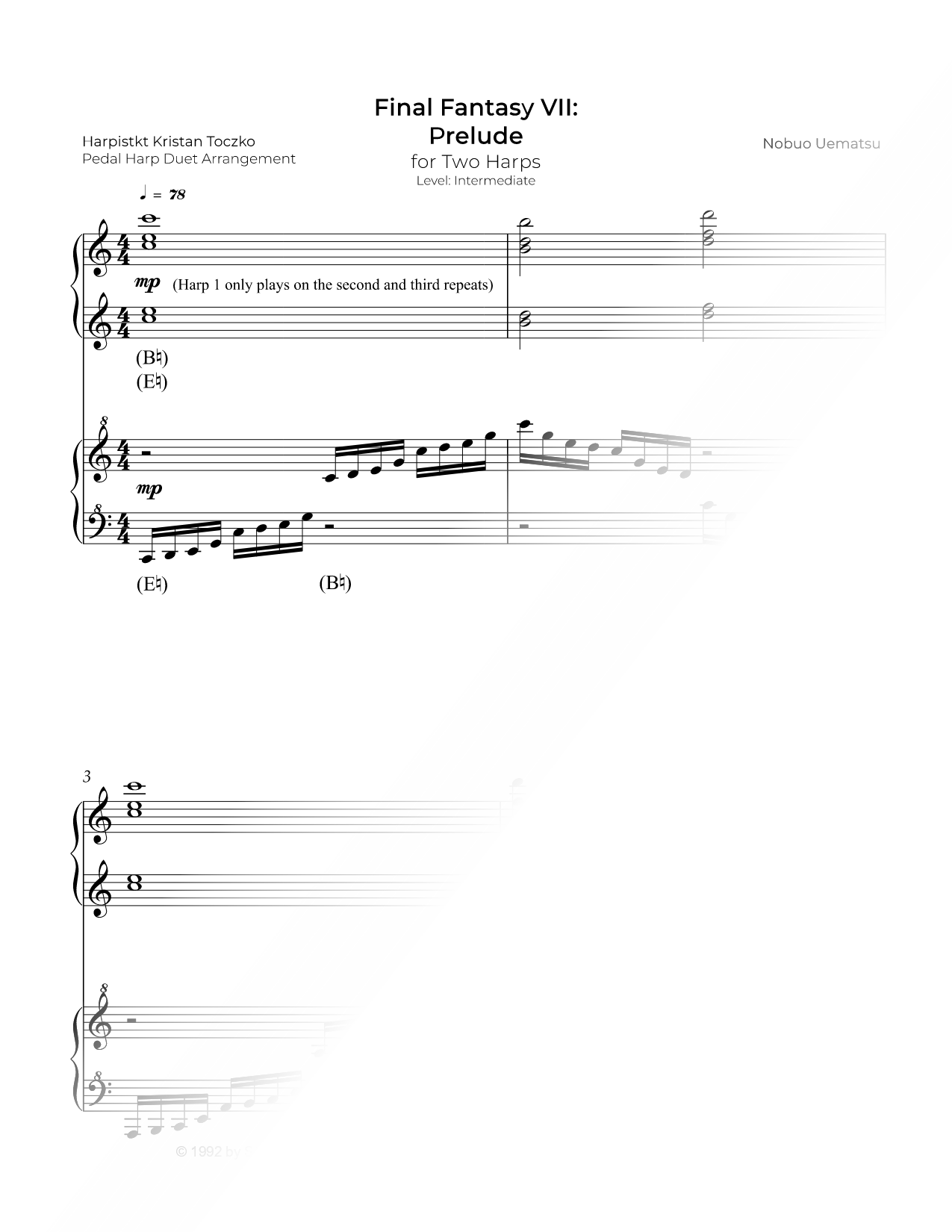 The Prelude [intermediate] - Harp Duet