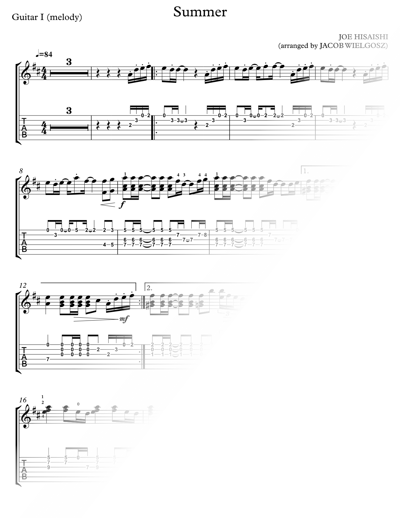 Summer - Guitar Duet
