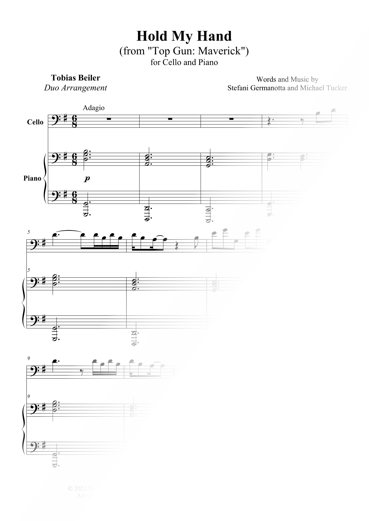 Hold My Hand - Cello & Piano