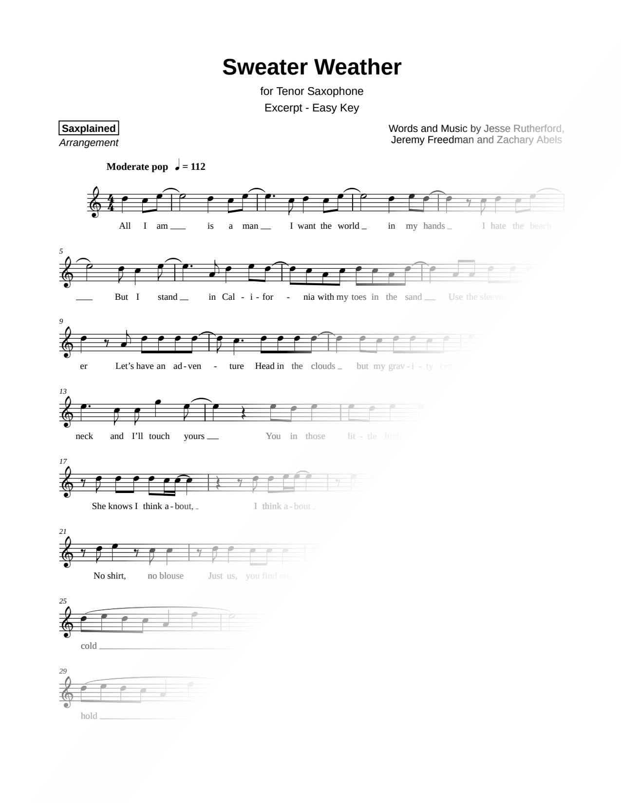 Sweater Weather [excerpt - easy]