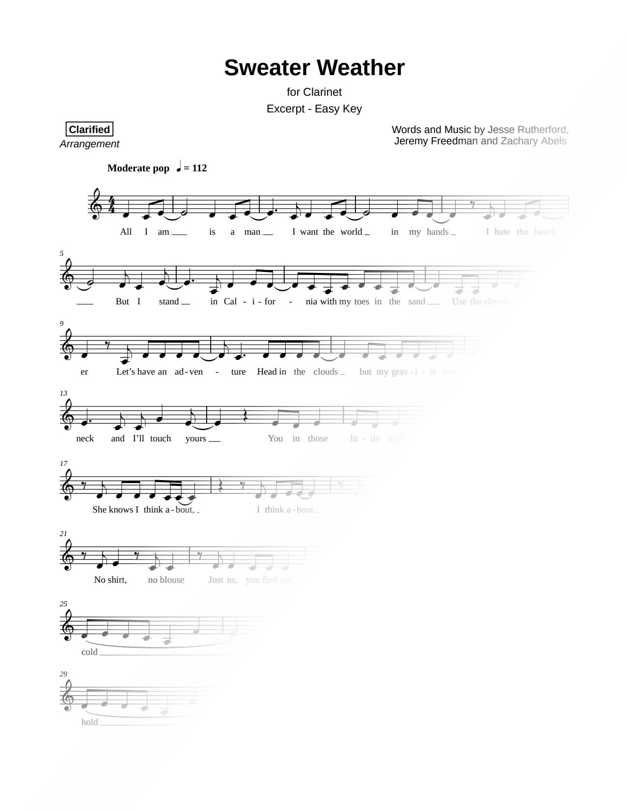 Sweater Weather [excerpt - easy]