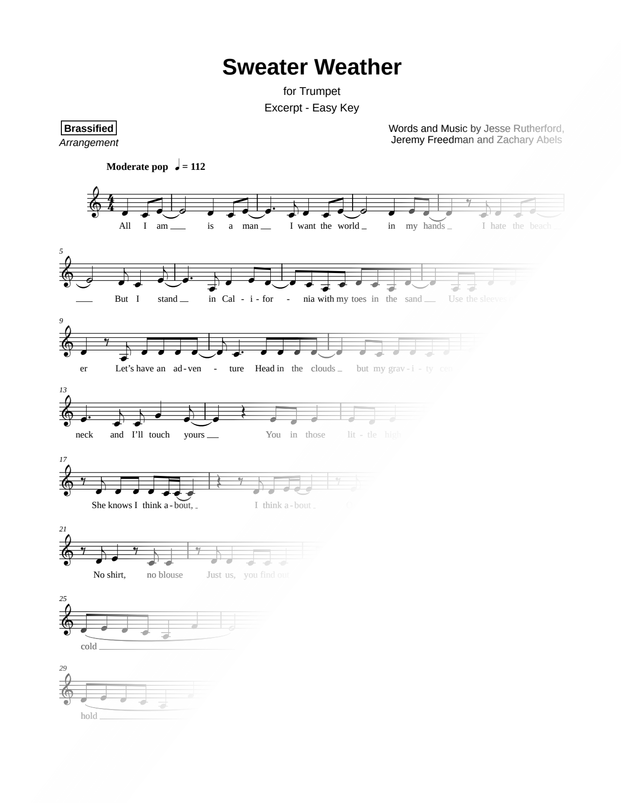 Sweater Weather [excerpt - easy]