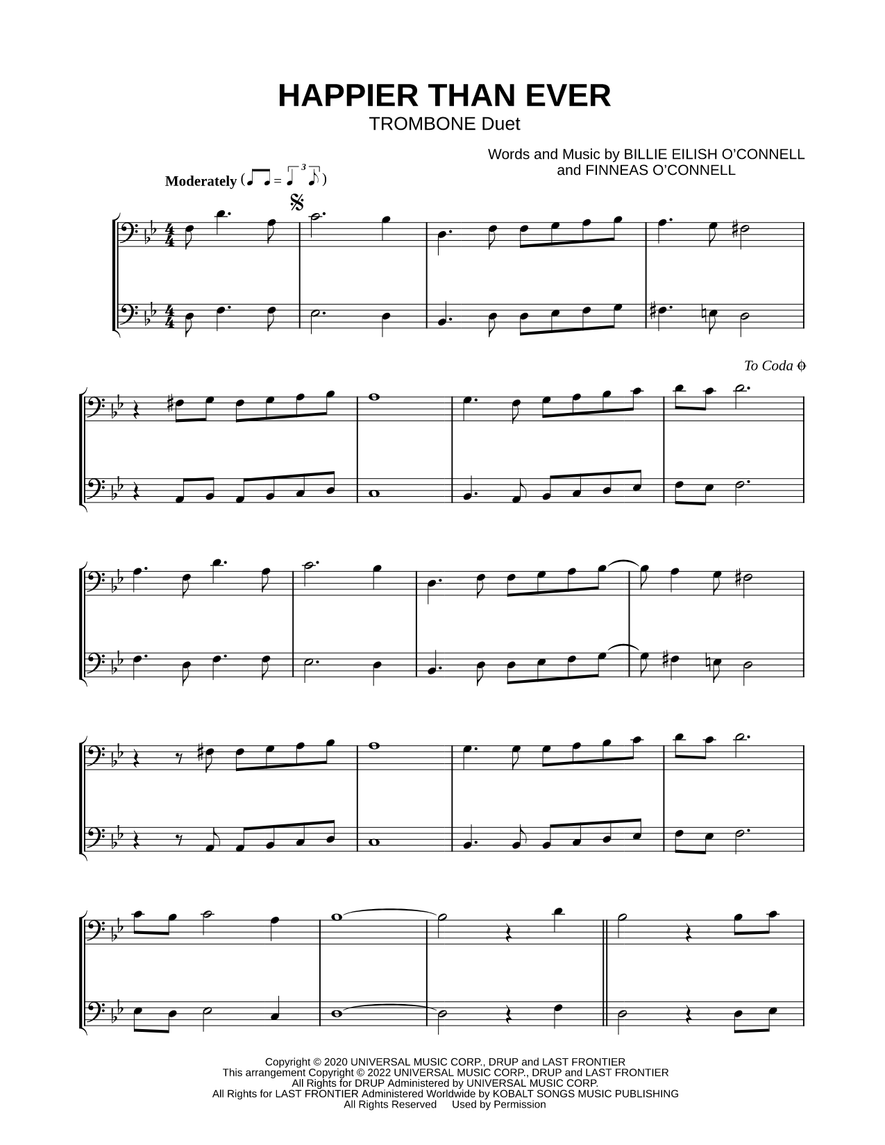 Happier Than Ever - Trombone Duet