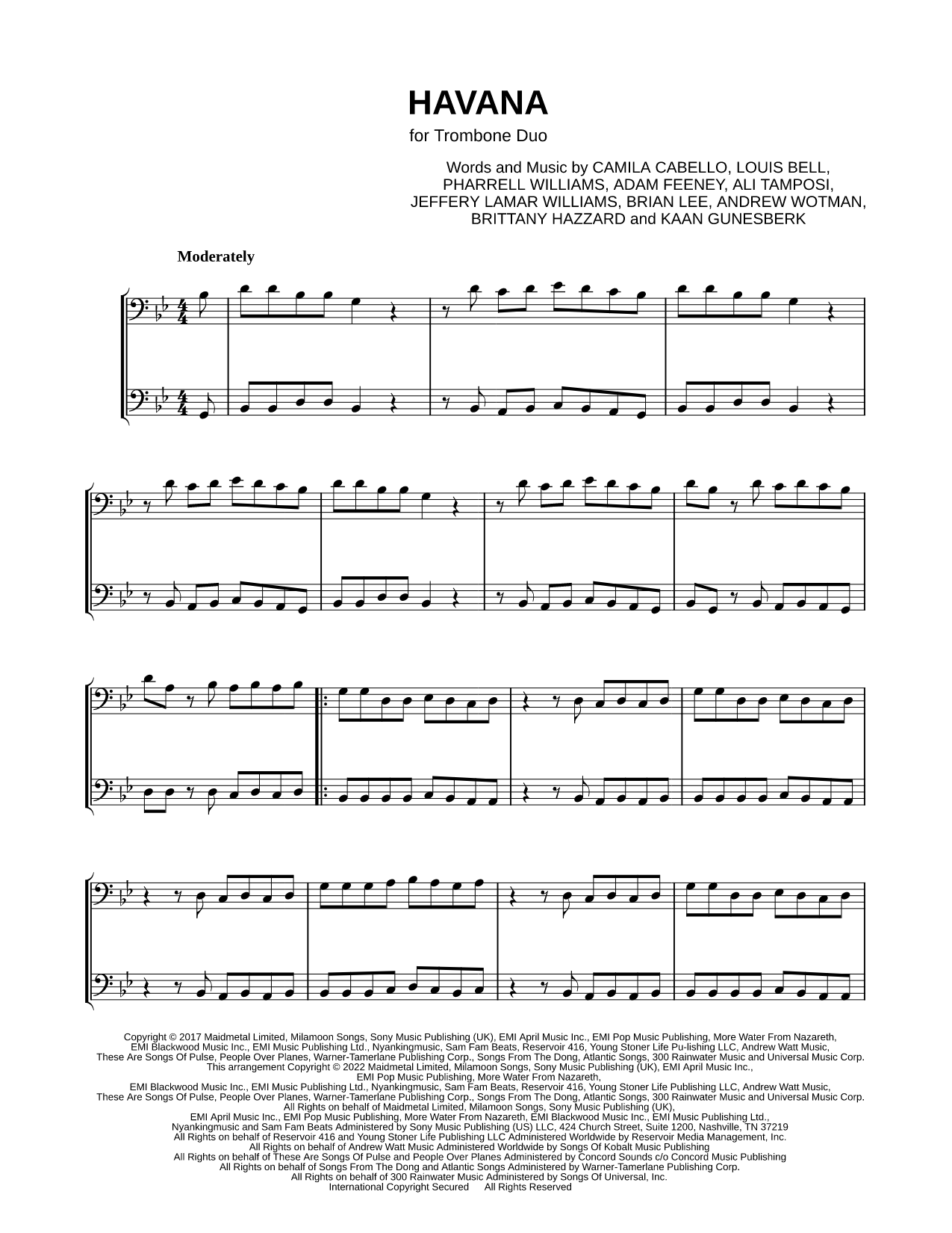 Havana - Trombone Duet