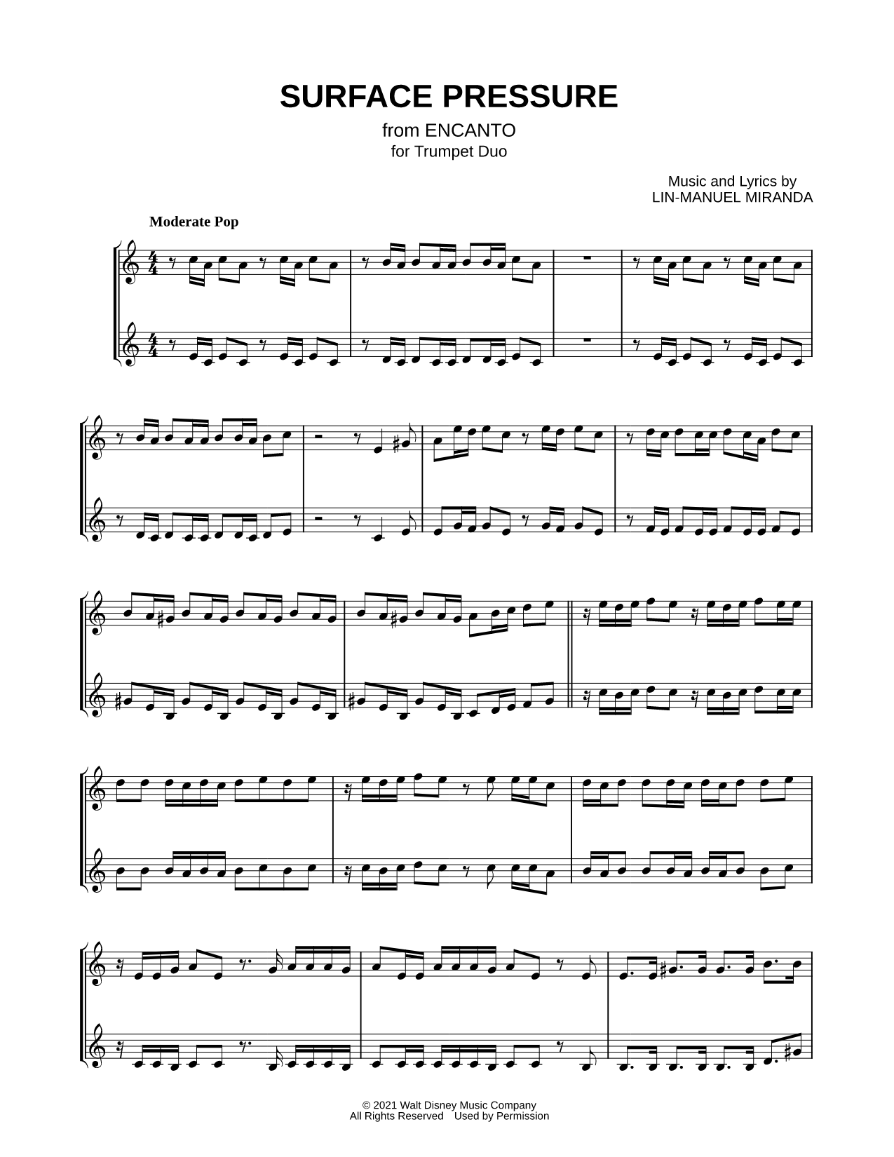 Surface Pressure - Trumpet Duet