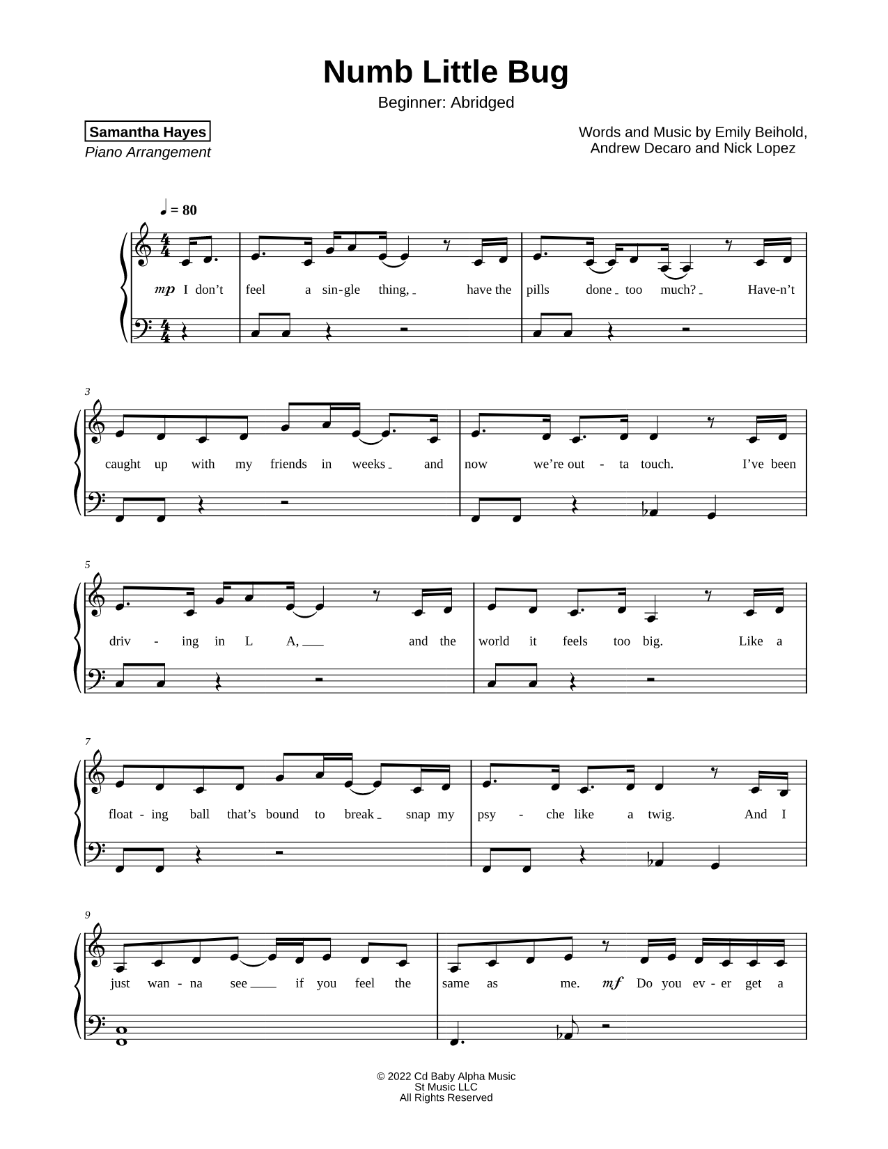 Numb Little Bug [beginner - abridged]