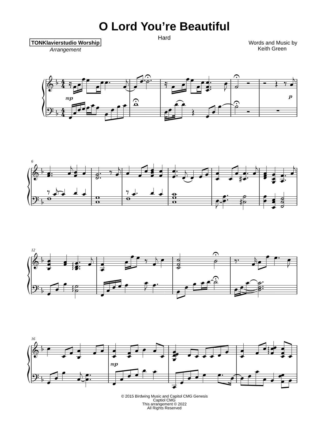 O Lord, You're Beautiful [hard]