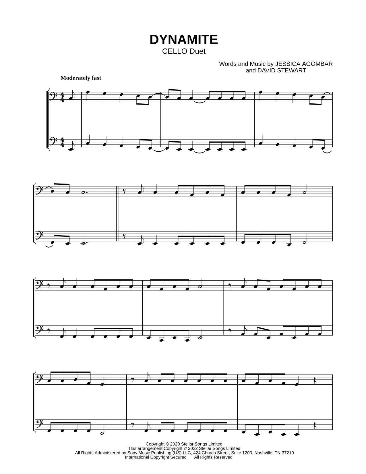 Dynamite - Cello Duet