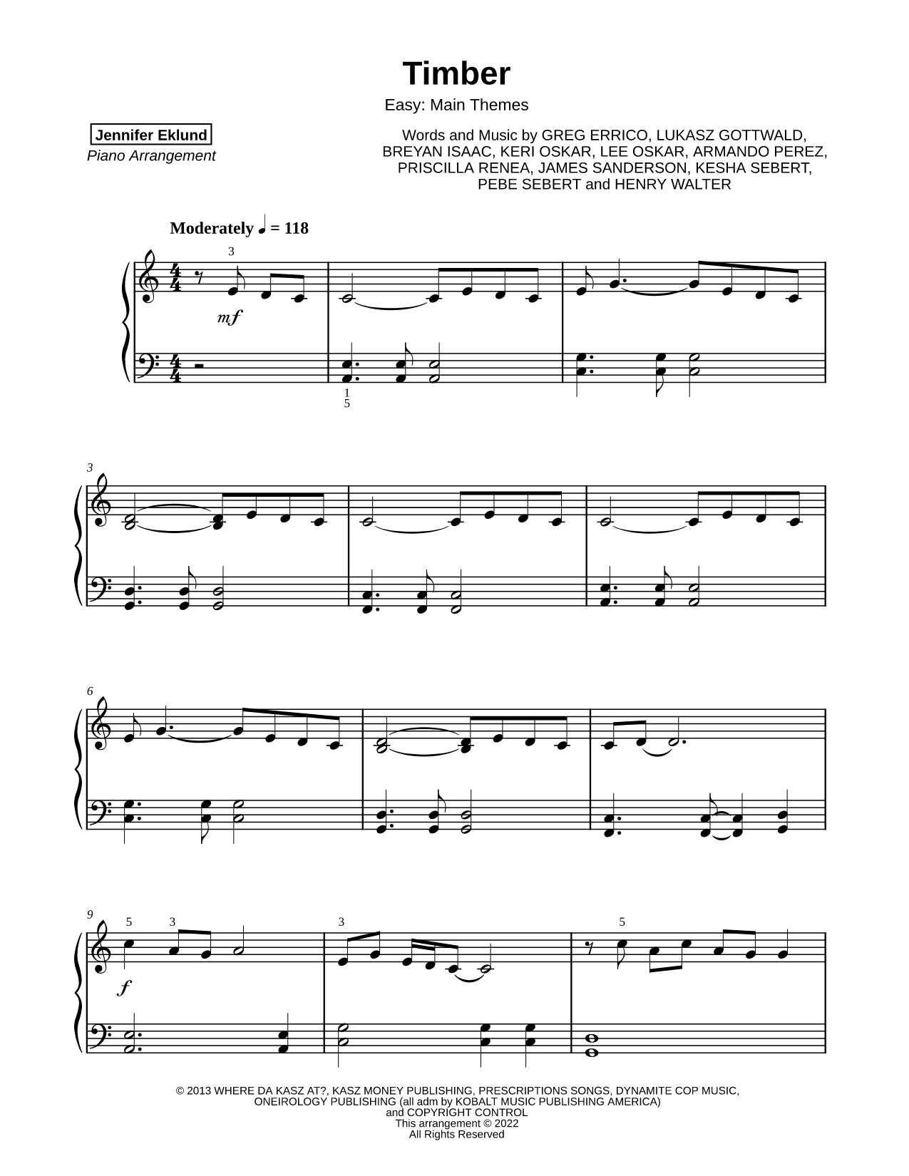 Timber [easy - main themes]