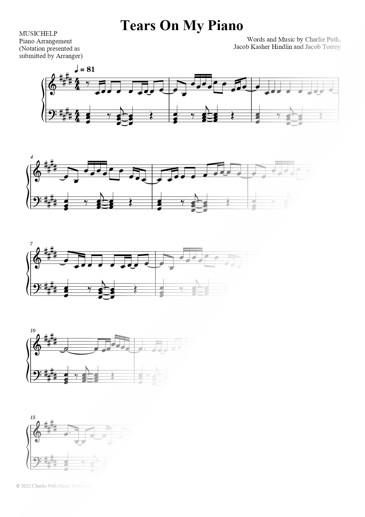 Tears on My Piano