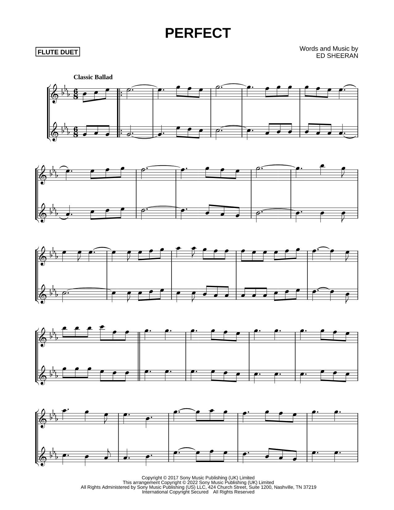 Perfect - Flute Duet
