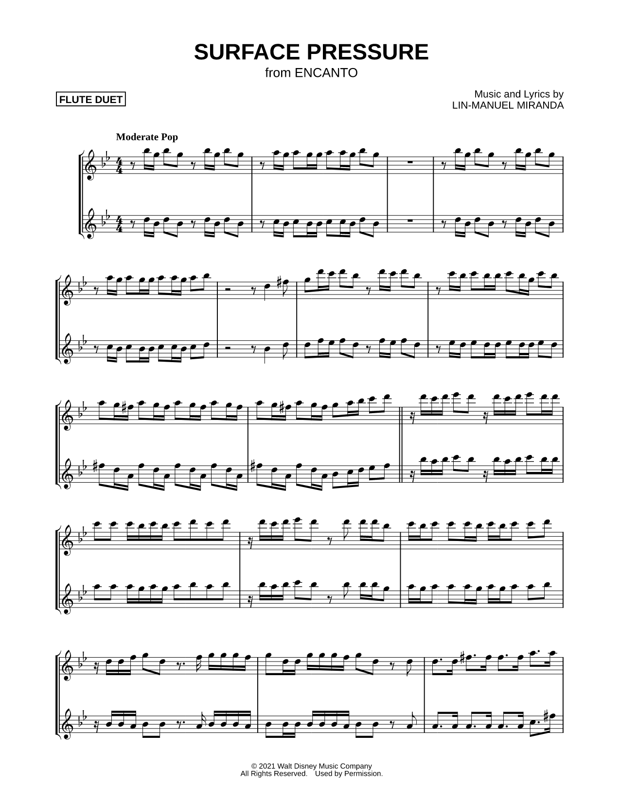 Surface Pressure - Flute Duet