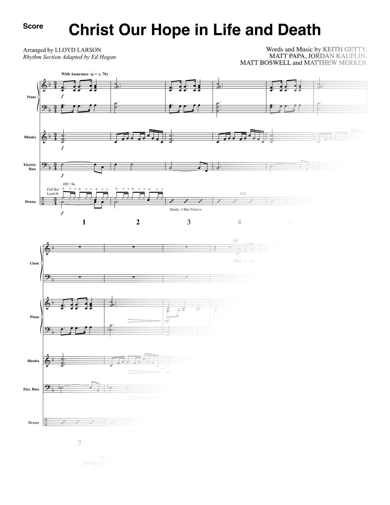 Christ Our Hope in Life and Death [Rhythm Parts]