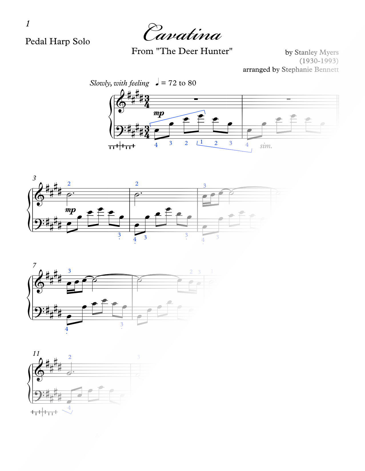 Cavatina (Pedal Harp Solo)