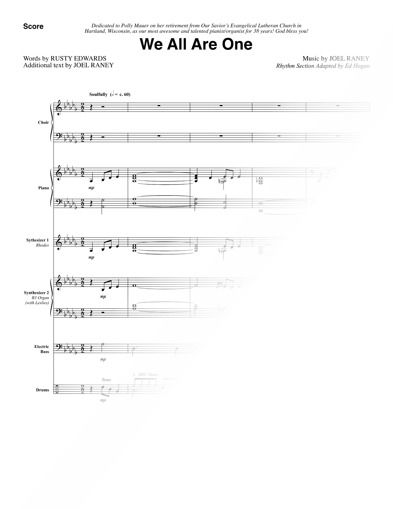 We Are All One [Rhythm Parts]