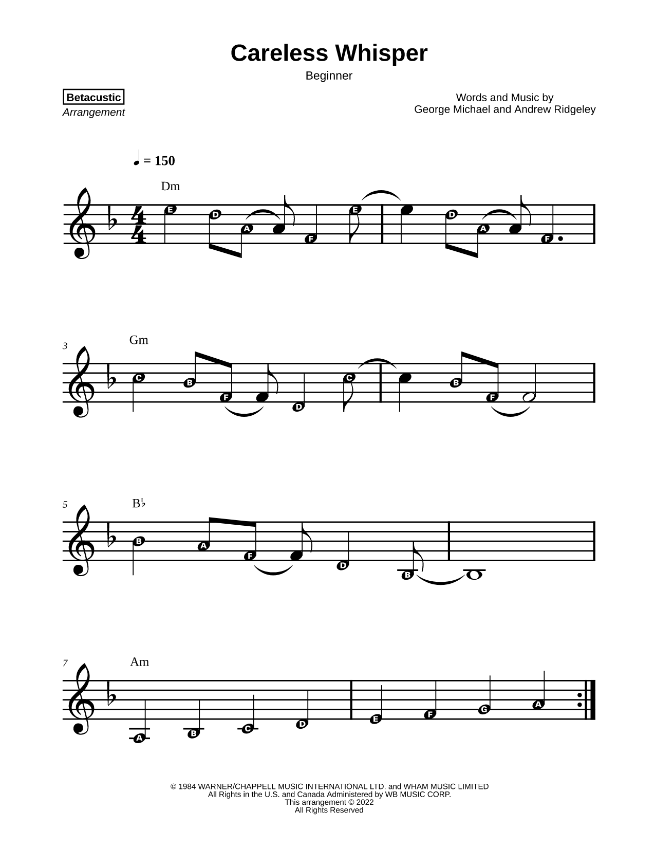 Careless Whisper [beginner]