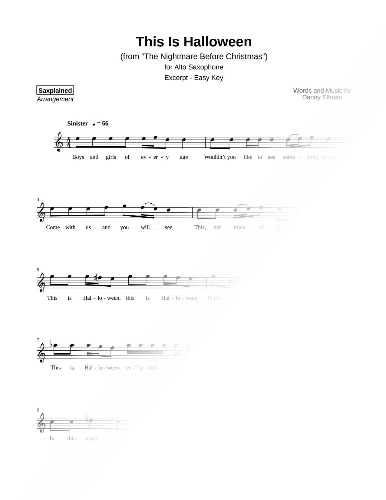 This Is Halloween [excerpt - easy]