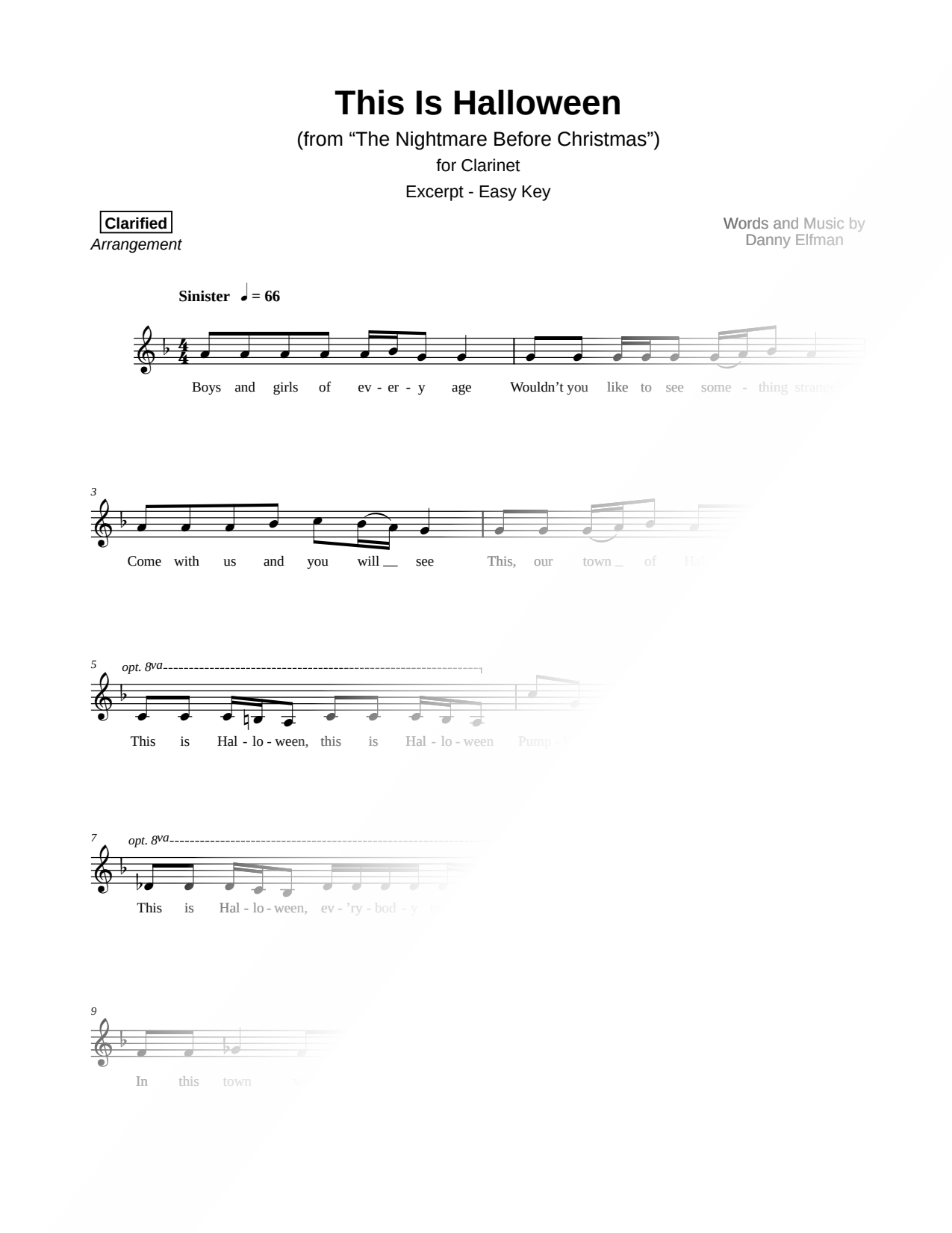 This Is Halloween [excerpt - easy]