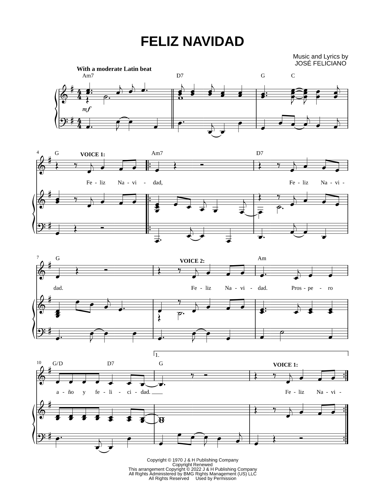Feliz Navidad [vocal duet]