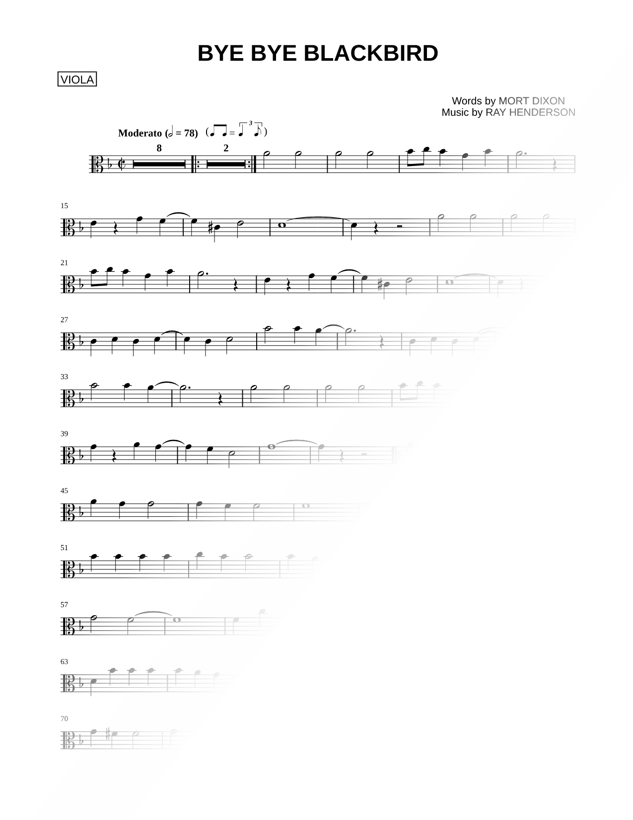 Bye Bye Blackbird - Viola