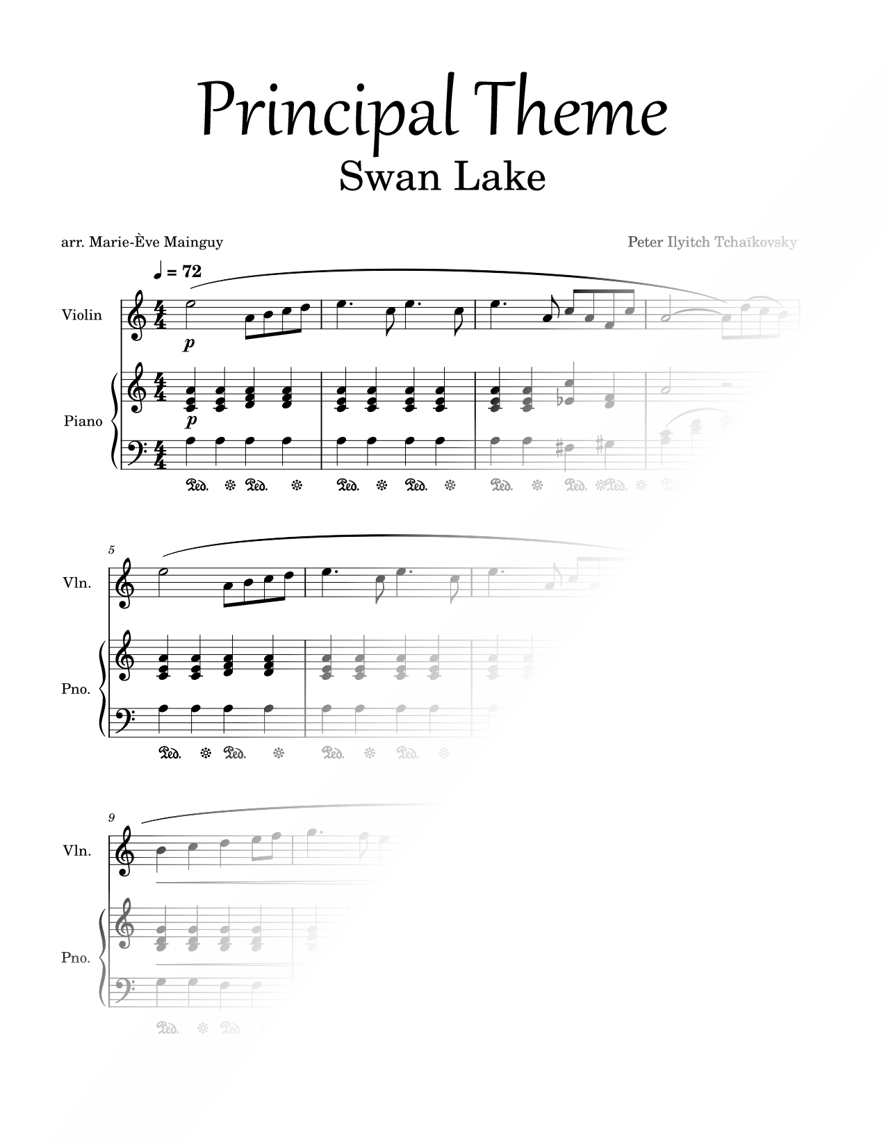 Swan Lake Theme - Violin & Piano