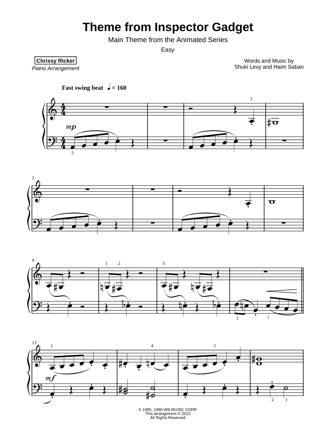 Theme from Inspector Gadget [easy]