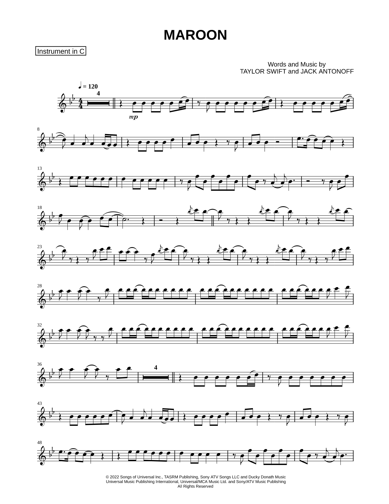Maroon - C Instrument
