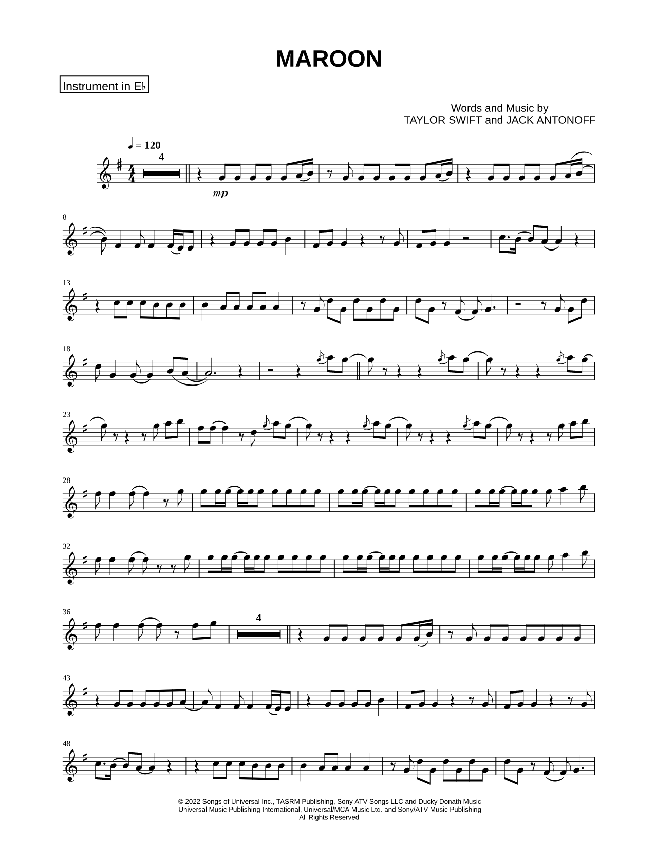 Maroon - Eb Instrument