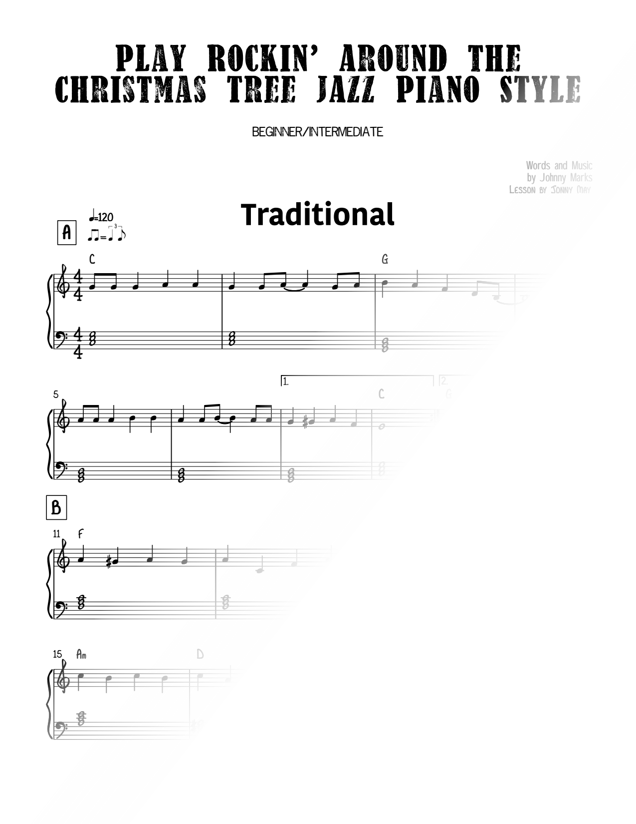 Rockin' Around the Christmas Tree [beginner - intermediate] - PWJ