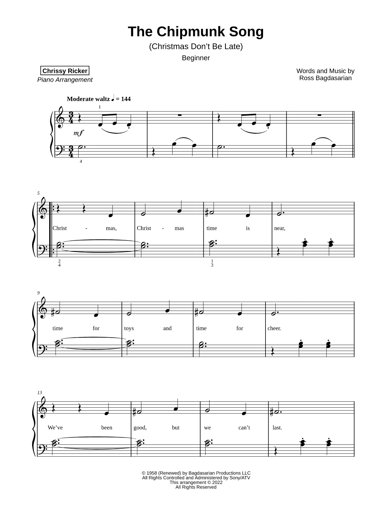 The Chipmunk Song [beginner]